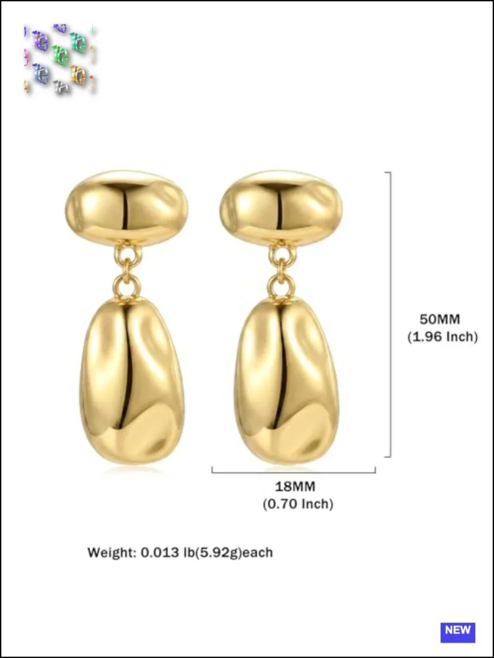 Gold and Silver Two Tone Statement Chunky Earrings Drop Dangle Trendy